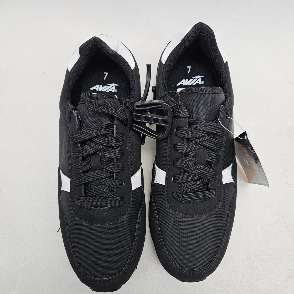 Avia Retro Jogger Black White Memory Foam Sneakers WMAV21JT001 Womens 7 NEW - Picture 6 of 15